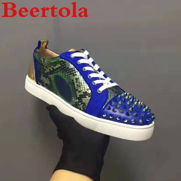 genuine leather men's sneakers with spikes snakeskin blue head casual flats for men low leisure style shoes men, Black
genuine leather men's sneakers with spikes snakeskin blue head casual flats for men low leisure style shoes men, Black