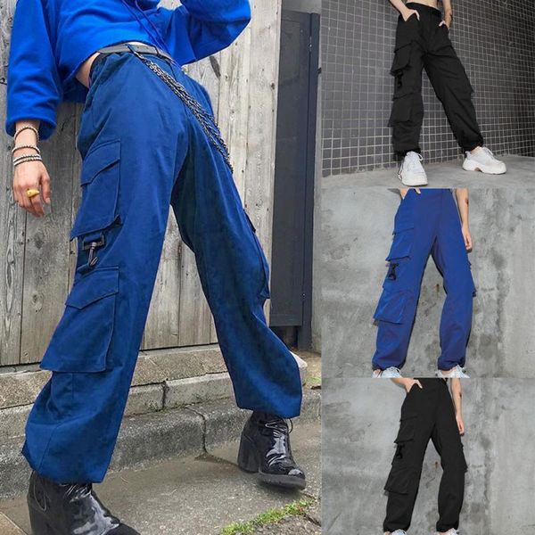 big pockets cargo pants women high waist loose streetwear pants baggy tactical trouser hip hop joggers, Black;white
big pockets cargo pants women high waist loose streetwear pants baggy tactical trouser hip hop joggers, Black;white