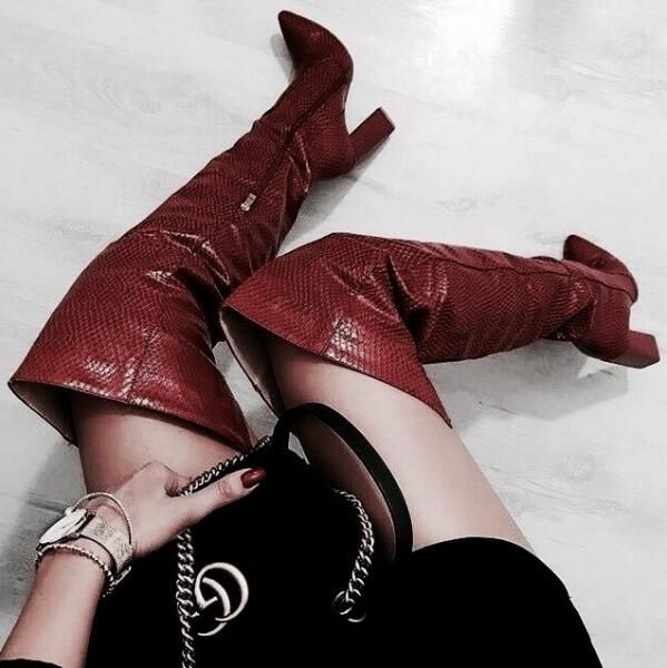 burgundy python thigh high heel boots chunky heel pointed toe over the knee wide calf boots women 2019 square heels runway boot, Black
burgundy python thigh high heel boots chunky heel pointed toe over the knee wide calf boots women 2019 square heels runway boot, Black