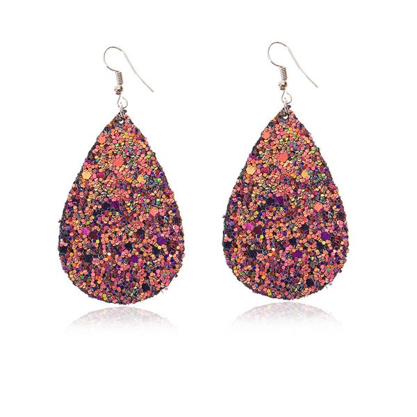 leather pu sequins water drop earrings simple personality earrings european and american style super shiny wy1310, Silver
leather pu sequins water drop earrings simple personality earrings european and american style super shiny wy1310, Silver