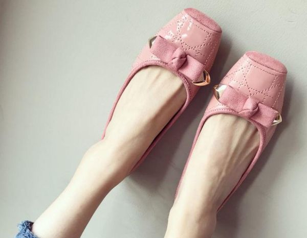 women's shoes in spring and autumn flat bottom square head bowknot@2028, Black 
women's shoes in spring and autumn flat bottom square head bowknot@2028, Black