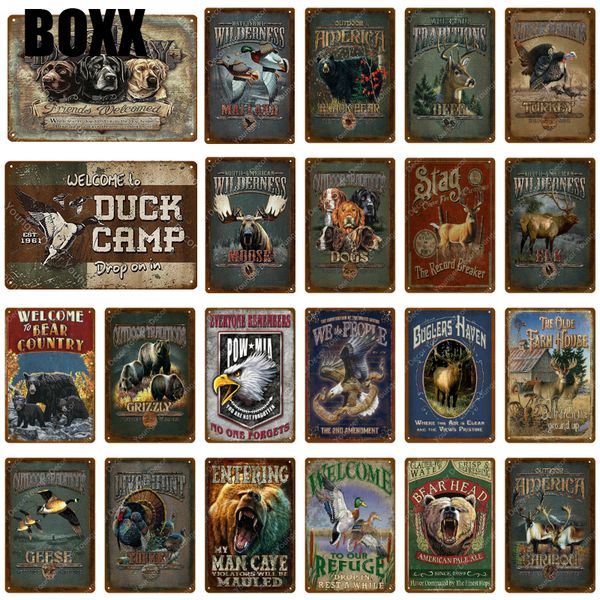 vintage man cave poster hunting deer grizzly geese bear dogs moose metal tin signs for club farm house decor hunt wall plaque
vintage man cave poster hunting deer grizzly geese bear dogs moose metal tin signs for club farm house decor hunt wall plaque