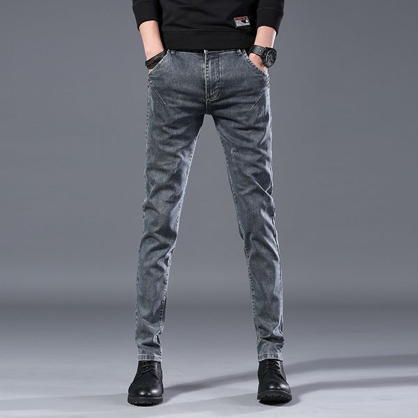 2019 autumn new men's jeans casual business cotton stretch slim jeans spring elastic straight classic denim pants trousers male, Blue
2019 autumn new men's jeans casual business cotton stretch slim jeans spring elastic straight classic denim pants trousers male, Blue