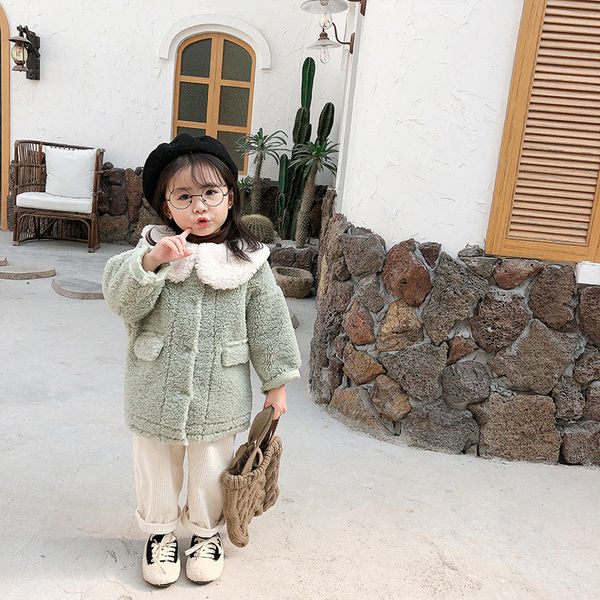 Winter New Arrival Korean style fur thickened and warm long sleeve coat with big collar for fashion cute sweet baby girls, Pink
Winter New Arrival Korean style fur thickened and warm long sleeve coat with big collar for fashion cute sweet baby girls, Pink