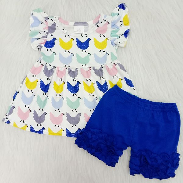 girls ruffles clothes outfits fashion short sleeve dress suit chicken print 2pcs summer outfits boutique clothes set blue, White
girls ruffles clothes outfits fashion short sleeve dress suit chicken print 2pcs summer outfits boutique clothes set blue, White