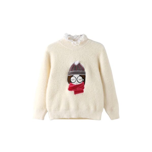 2019 new girl clothes autumn winter lace collar fashion keep warm mink cashmere sweaters children long sleeve sweater top, Blue
2019 new girl clothes autumn winter lace collar fashion keep warm mink cashmere sweaters children long sleeve sweater top, Blue