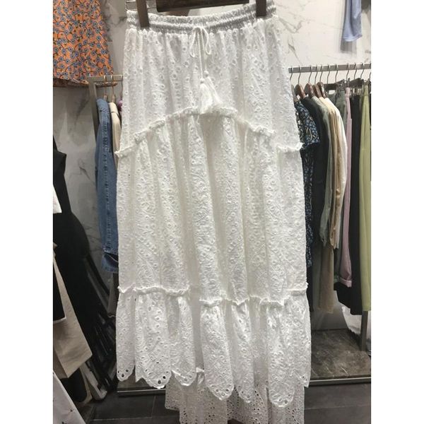 new women's skirt elastic waist embroidery water-soluble hollow long skirt women, Black
new women's skirt elastic waist embroidery water-soluble hollow long skirt women, Black