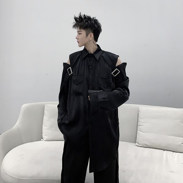 male streetwear hip hop white black dress shirts men shoulder hollow casual long sleeve shirt
male streetwear hip hop white black dress shirts men shoulder hollow casual long sleeve shirt