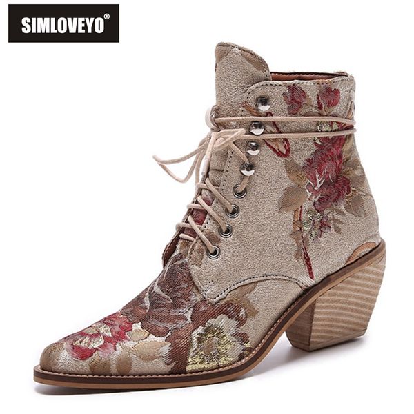 simloveyo 2019 ankle boots women chinese style embroider fashion boots lace up autumn spring ladies shoes big size 34-43, Black
simloveyo 2019 ankle boots women chinese style embroider fashion boots lace up autumn spring ladies shoes big size 34-43, Black