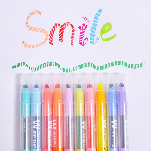 10pcs korean magic erasable fluorescent notes pen diy highlighter art marker pen stationery colorful journal supplies, Black;red
10pcs korean magic erasable fluorescent notes pen diy highlighter art marker pen stationery colorful journal supplies, Black;red