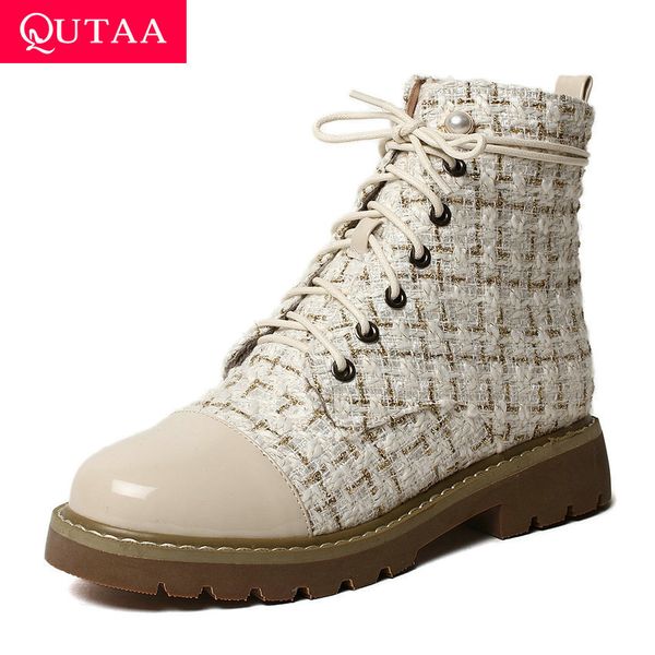 qutaa 2020 women ankle boots thick heel casual round toe short boot autumn winter fashion cloth pu leather women shoes size34-43, Black
qutaa 2020 women ankle boots thick heel casual round toe short boot autumn winter fashion cloth pu leather women shoes size34-43, Black