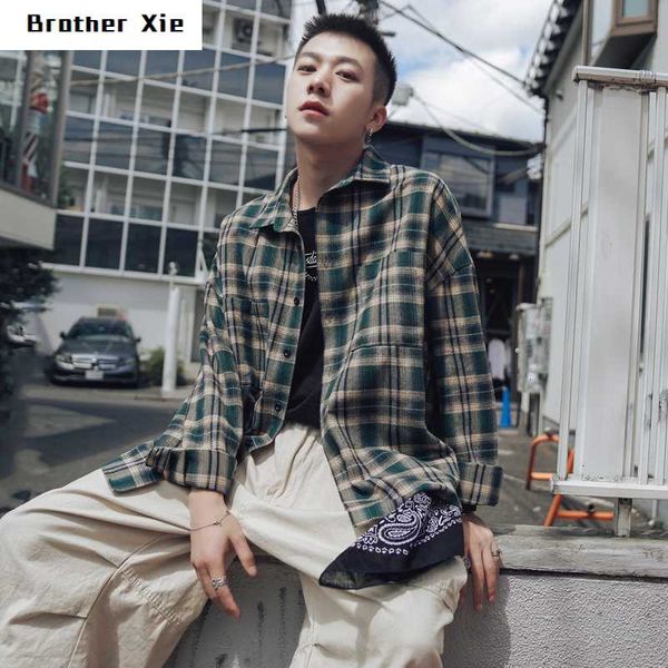 autumn plaid shirt men's fashion retro casual cotton shirt man streetwear wild loose long sleeve shirts mens dress, White;black
autumn plaid shirt men's fashion retro casual cotton shirt man streetwear wild loose long sleeve shirts mens dress, White;black