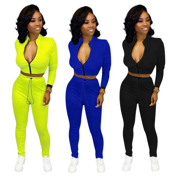 women long sleeves zipper casual club party solid color bodycon drawstring waist sports running outfits sports two piece pants set, White
women long sleeves zipper casual club party solid color bodycon drawstring waist sports running outfits sports two piece pants set, White