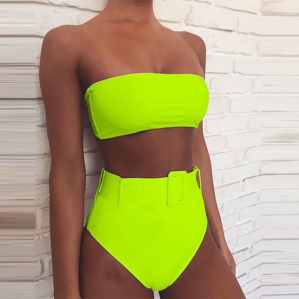 2019 belt swimwear women bandeau swimsuit high waist brazilian neon bikini female two pieces bathing suit summer bathers biquini
2019 belt swimwear women bandeau swimsuit high waist brazilian neon bikini female two pieces bathing suit summer bathers biquini