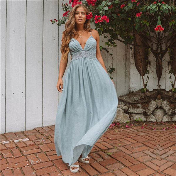 lace backless women prom dresses solid color maxi dress sling dark v neck sleeveless fashion women night club dresses, White;black
lace backless women prom dresses solid color maxi dress sling dark v neck sleeveless fashion women night club dresses, White;black