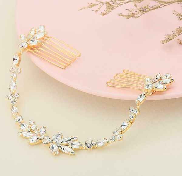 wedding hand-made crystal chain of soft pattern bride high-end hair accessories gold crown hair jewelry womens accessories, Golden;white
wedding hand-made crystal chain of soft pattern bride high-end hair accessories gold crown hair jewelry womens accessories, Golden;white