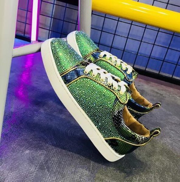 wholesale men women rhinestone high shoes famous designer brand red bottom sneakers mens shoes with box and dustbag, Black
wholesale men women rhinestone high shoes famous designer brand red bottom sneakers mens shoes with box and dustbag, Black
