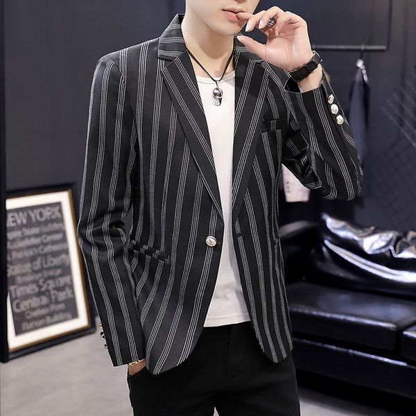brand men slim suit jacket masculino stripe single button business coat men's slim fit suit jacket retro casual blazer hombre, White;black
brand men slim suit jacket masculino stripe single button business coat men's slim fit suit jacket retro casual blazer hombre, White;black