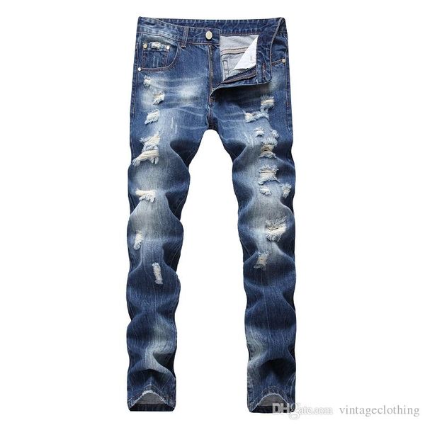 men's jeans mens fashion straight slim fit simple designer hole denim pants washed destroyed male, Blue
men's jeans mens fashion straight slim fit simple designer hole denim pants washed destroyed male, Blue