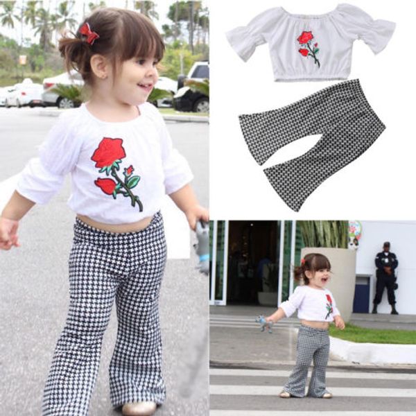 flower embroidery shirts plaid pant kids baby girl summer outfits long sleeve +long flare pants children casual clothes, White
flower embroidery shirts plaid pant kids baby girl summer outfits long sleeve +long flare pants children casual clothes, White