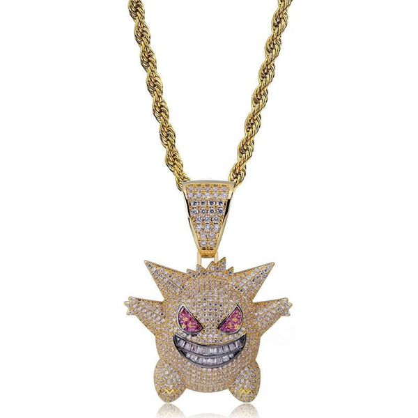 full rhinestone gengar pendant necklace designer hip hop jewelry bling bling ice out necklace with 24 inch chain for men gift, Silver
full rhinestone gengar pendant necklace designer hip hop jewelry bling bling ice out necklace with 24 inch chain for men gift, Silver
