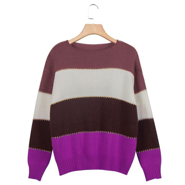 omchion female casual striped patchwork pullovers women clothing autumn winter streetwear loose knitted pullovers lsm11, White;black
omchion female casual striped patchwork pullovers women clothing autumn winter streetwear loose knitted pullovers lsm11, White;black