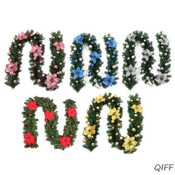 2.7m artificial green pin christmas garland wreath hanging ornament glitter with fake flowers balls xmas trees wedding decor par
2.7m artificial green pin christmas garland wreath hanging ornament glitter with fake flowers balls xmas trees wedding decor par
