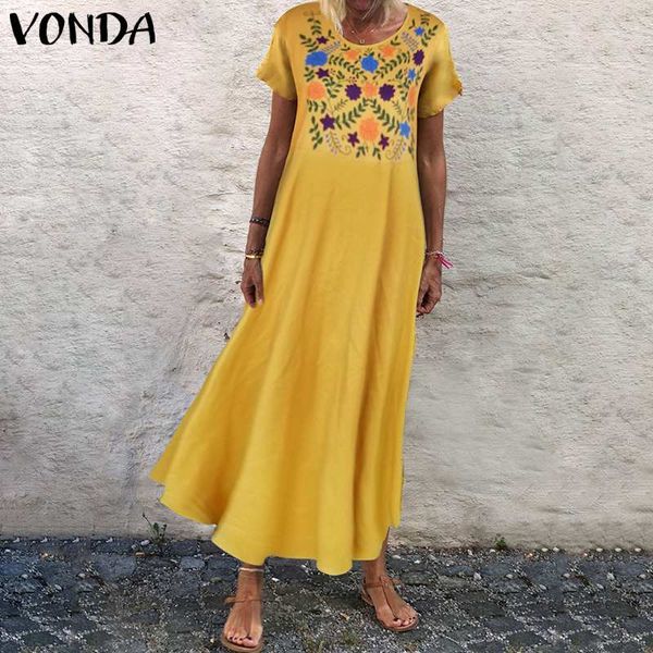 vonda women summer short sleeve round neck long dresses floral printed maternity dress pregnancy vestidos bohemian sundress, White
vonda women summer short sleeve round neck long dresses floral printed maternity dress pregnancy vestidos bohemian sundress, White