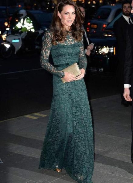 green formal celebrity dresses a-line long sleeves lace long evening dresses famous red carpet, Black
green formal celebrity dresses a-line long sleeves lace long evening dresses famous red carpet, Black