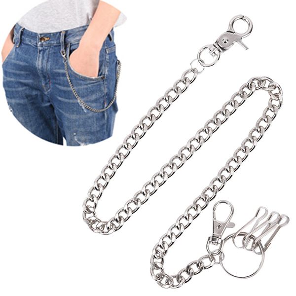 48cm punk hip hop trendy single belt key chain waist pants chain men woman jeans long metal clothing accessories, Silver
48cm punk hip hop trendy single belt key chain waist pants chain men woman jeans long metal clothing accessories, Silver