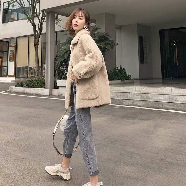 new winter women natural sheep shearing fur coat female thick warm real fur jacket oversize windbreak wool overcoat abrigos m70, Black
new winter women natural sheep shearing fur coat female thick warm real fur jacket oversize windbreak wool overcoat abrigos m70, Black