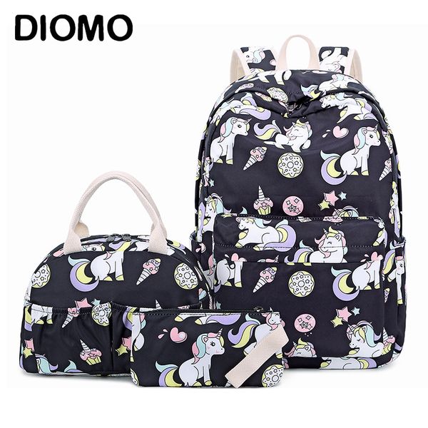 diomo preppy style unicorn printing school bag set 3 pieces kids backpack waterproof teenagers student schoolbags with lunch bag
diomo preppy style unicorn printing school bag set 3 pieces kids backpack waterproof teenagers student schoolbags with lunch bag