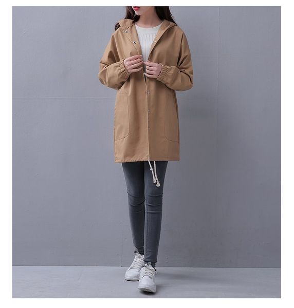 autumn 2018 fashion women trench coats with hood drawstring hem long sleeves coat ladies slim windbreaker streetwear, Black;brown
autumn 2018 fashion women trench coats with hood drawstring hem long sleeves coat ladies slim windbreaker streetwear, Black;brown