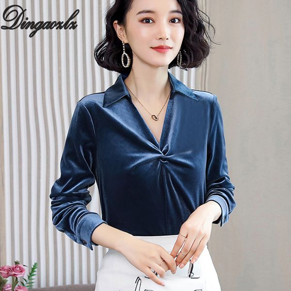 dingaozlz gold velvet korean women 2019 new fashion long sleeve casual blouse elegant female solid color office shirt, White
dingaozlz gold velvet korean women 2019 new fashion long sleeve casual blouse elegant female solid color office shirt, White