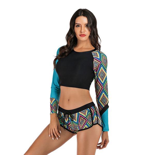women rash guard patchwork long sleeve crop sunshade quick drying two piece beach surfing diving bathing suit swimsuit
women rash guard patchwork long sleeve crop sunshade quick drying two piece beach surfing diving bathing suit swimsuit