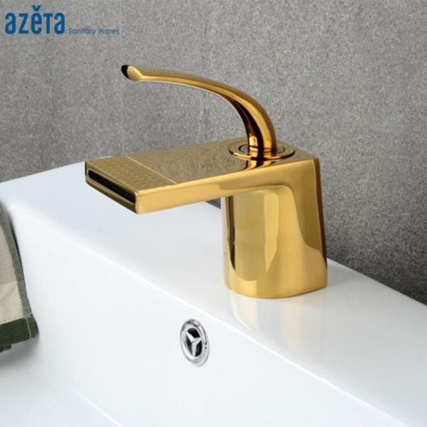 azeta basin faucet brass gold basin mixer deck mounted tap bathroom single handle waterfall faucet at2606g
azeta basin faucet brass gold basin mixer deck mounted tap bathroom single handle waterfall faucet at2606g
