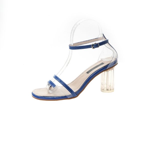 2019 summer new korean version of the wild transparent sandals fashion thick heel high heel women's shoes, Black
2019 summer new korean version of the wild transparent sandals fashion thick heel high heel women's shoes, Black