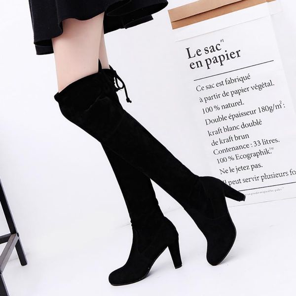 2019 popular ladies winter hight heel boot women ladies suede over the knee thigh high block heel lace tie boots, Black
2019 popular ladies winter hight heel boot women ladies suede over the knee thigh high block heel lace tie boots, Black