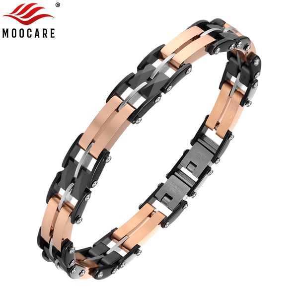 moocare men's trendy jewelry creative chain bracelet stainless steel ceramic bracelet, Black
moocare men's trendy jewelry creative chain bracelet stainless steel ceramic bracelet, Black