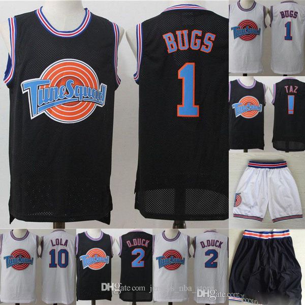 mens tune squad nba space jam movie jersey 1 bugs bunny 2 daffy duck 1/3 tweety bird 10 lola bunny stitched basketball shorts jerseys, Black;red 
mens tune squad nba space jam movie jersey 1 bugs bunny 2 daffy duck 1/3 tweety bird 10 lola bunny stitched basketball shorts jerseys, Black;red