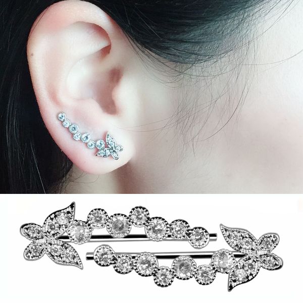new a pair butterfly crystal rhinestone clip earring cuff silver ear crawler ear party clip cuffs earrings women jewelry 
new a pair butterfly crystal rhinestone clip earring cuff silver ear crawler ear party clip cuffs earrings women jewelry
