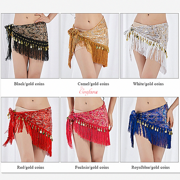 stage wear women dance accessories fringes mesh sequins base triangle belt belly hip scarf with coins (gold/silver), Black;red
stage wear women dance accessories fringes mesh sequins base triangle belt belly hip scarf with coins (gold/silver), Black;red