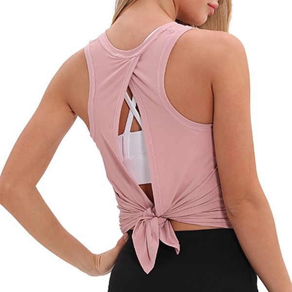 colorvalue pink yoga shirt open back tank fitness adjustable knot workout for women loose-fit breathable yoga top, White;red
colorvalue pink yoga shirt open back tank fitness adjustable knot workout for women loose-fit breathable yoga top, White;red