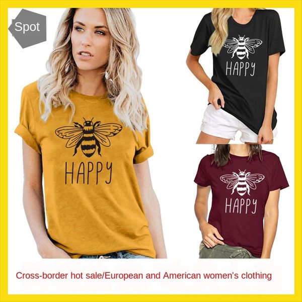 happy bee printed casual short-sleeved t-shirt women's happy bee printed casual women's short-sleeved t-shirt top, White
happy bee printed casual short-sleeved t-shirt women's happy bee printed casual women's short-sleeved t-shirt top, White