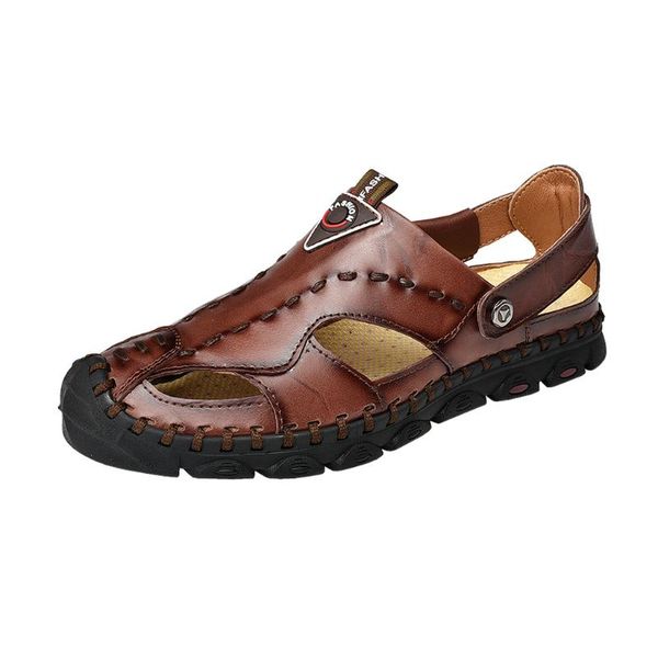 men sandals 2020 leather summer roman style retro men sandals summer shoes back strap soft bottom comfortable in, Black
men sandals 2020 leather summer roman style retro men sandals summer shoes back strap soft bottom comfortable in, Black