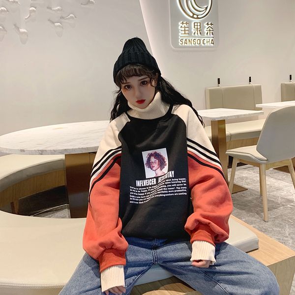 woman hoodie women designer clothes women turtleneck thicker velvet warm harajuku pullovers womens oversize patchwork leisure chic, Black
woman hoodie women designer clothes women turtleneck thicker velvet warm harajuku pullovers womens oversize patchwork leisure chic, Black
