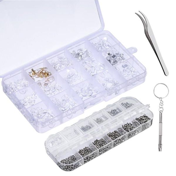 trasfit eyeglass repair kit,1100 pcs assorted tiny screws nut washer , nose pads set, micro screwdriver tweezer for sunglasses, Silver
trasfit eyeglass repair kit,1100 pcs assorted tiny screws nut washer , nose pads set, micro screwdriver tweezer for sunglasses, Silver