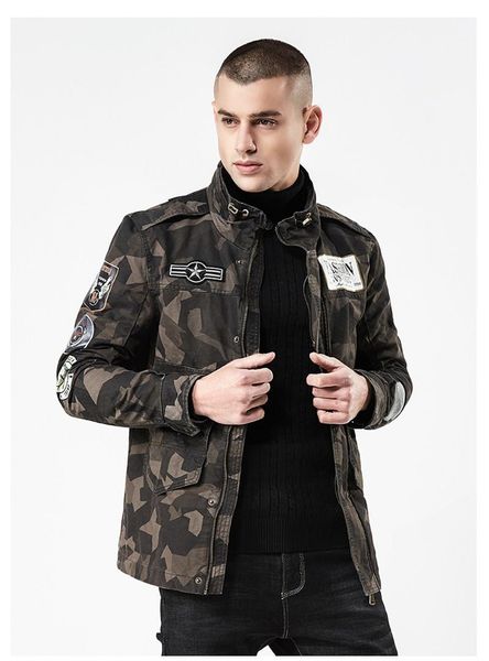 camouflage mens designer jackets fashion slim badge patch designs zipper fly jean jackets street mens jacket, Black
camouflage mens designer jackets fashion slim badge patch designs zipper fly jean jackets street mens jacket, Black