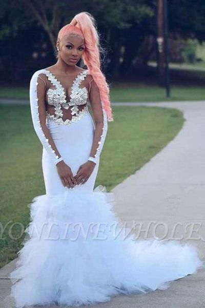white v neck prom dresses long sleeves mermaid evening gown african open back plus size formal party dresses bc4025, Black 
white v neck prom dresses long sleeves mermaid evening gown african open back plus size formal party dresses bc4025, Black