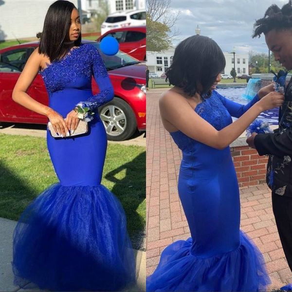 royal blue one shoulder mermaid evening dresses african tulle prom dress appliques plus size black girl sweep train party gowns, Black;red
royal blue one shoulder mermaid evening dresses african tulle prom dress appliques plus size black girl sweep train party gowns, Black;red
